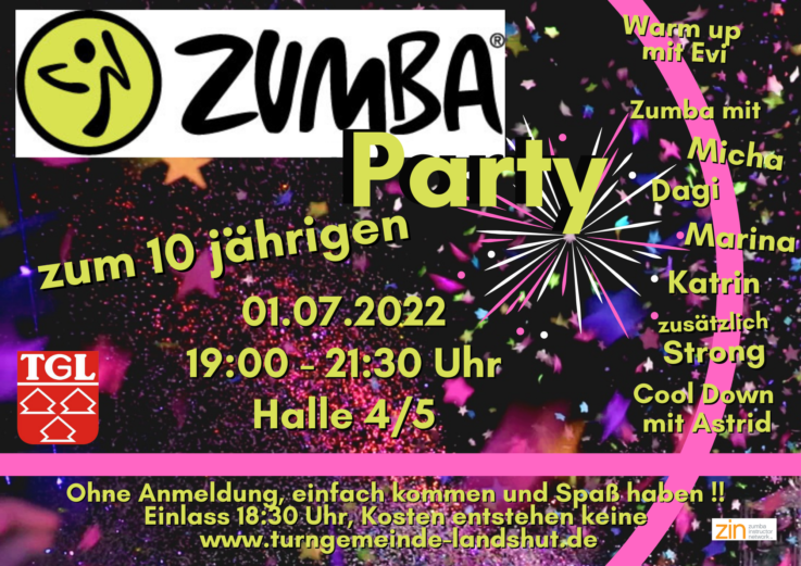 10 Jahre Zumba! – Am Freitag, 1. Juli, Zumba-Party im Sportzentrum West