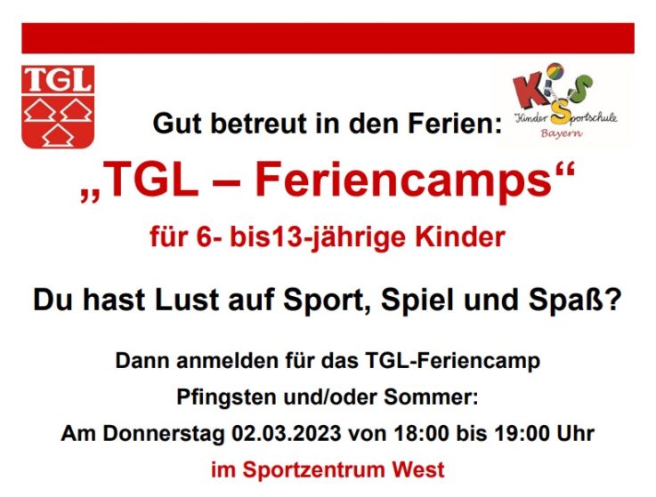 TGL Feriencamps Pfingsten und Sommer 2023